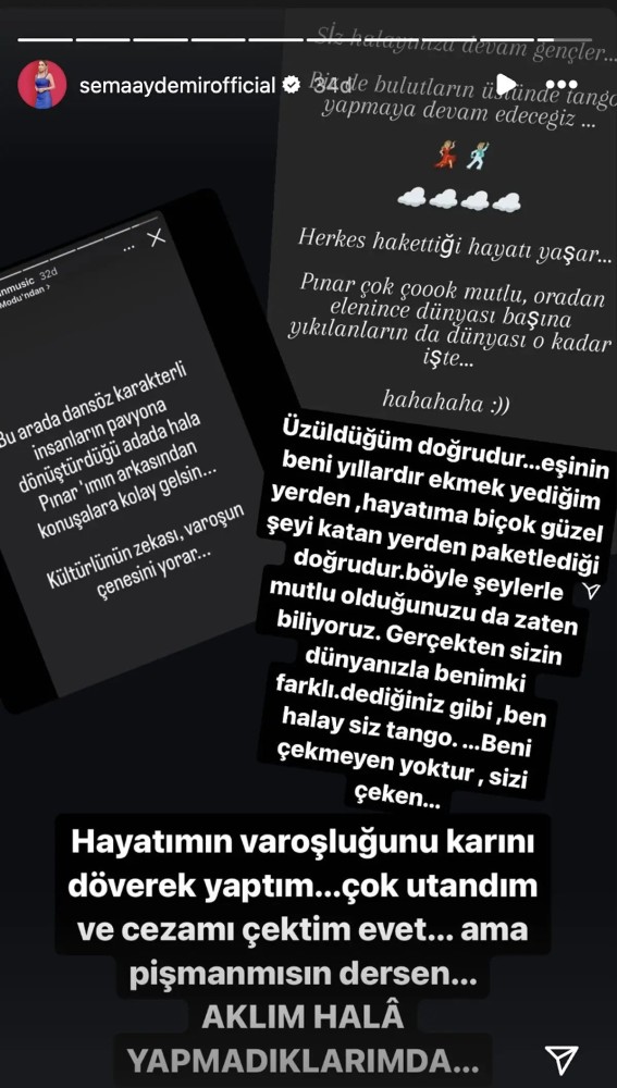 sema aydemir den pinar saka nin esine olay pismanlik yaniti